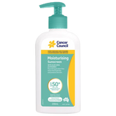 Aero Healthcare CANCER COUNCIL SPF50+ Moisturising Sunscreen Pump 200mL (Carton of 24 Bottle/1)